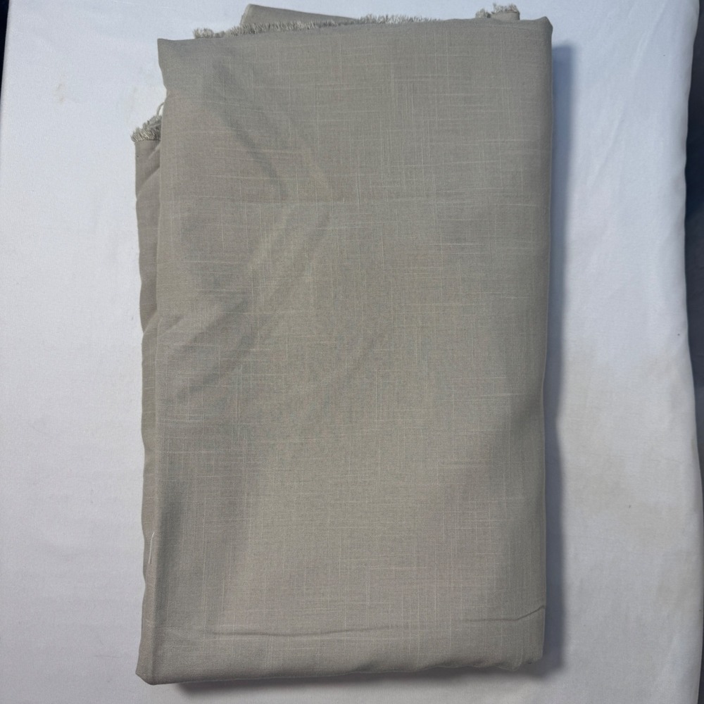 Linen Blend Fabric 4 Yards Beige Slub Texture Crafting Yardage
